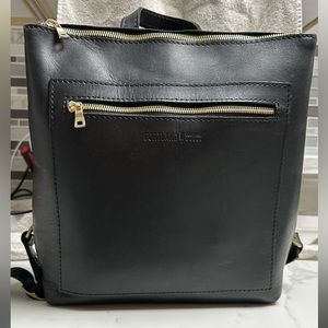 Portland Leather Tote Backpack Black